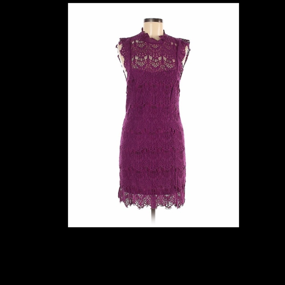 NEW Free People Intimately Magenta Eyelash Lace Dress Size L